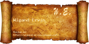 Wigand Ervin névjegykártya